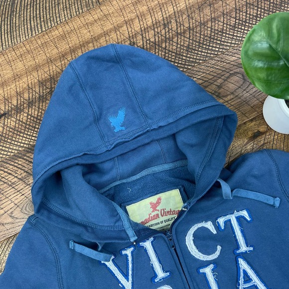 CANADIAN VINTAGE blue zip up Jacket - Picture 4 of 6